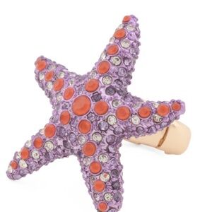 Betsey Johnson Purple and Orange Starfish Ring